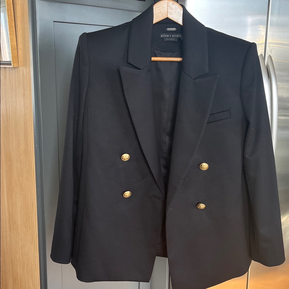 Alice + Olivia Black Blazer with Gold Buttons - Picture 7 of 8